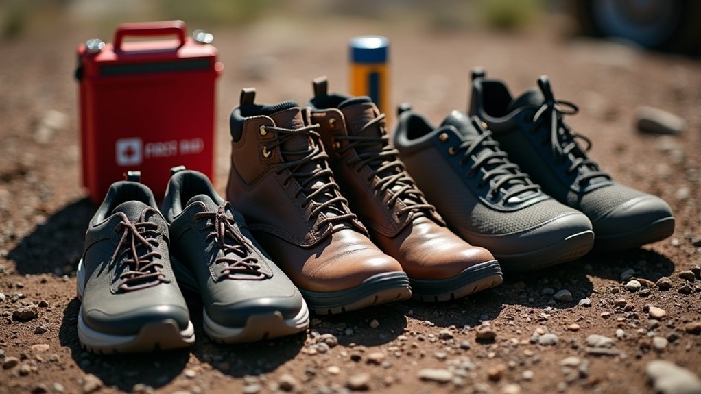 emergency evacuation footwear selection